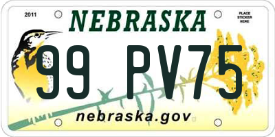 NE license plate 99PV75