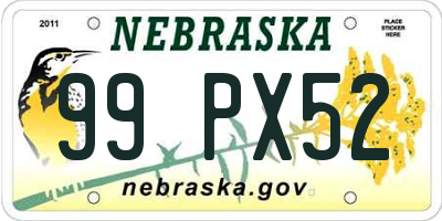NE license plate 99PX52