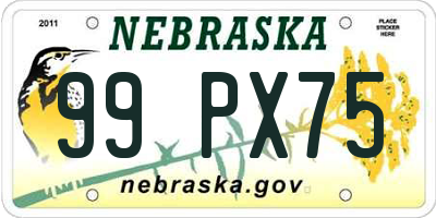 NE license plate 99PX75