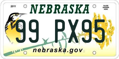 NE license plate 99PX95