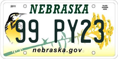 NE license plate 99PY23