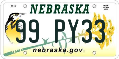 NE license plate 99PY33