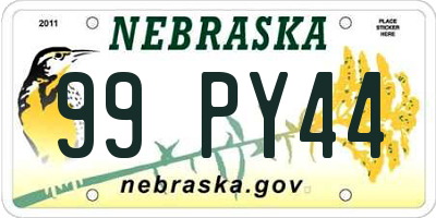 NE license plate 99PY44