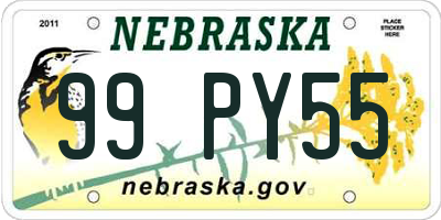 NE license plate 99PY55