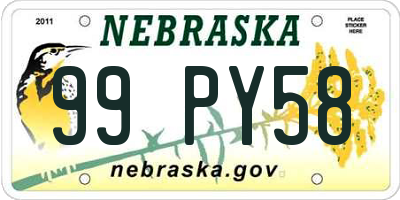 NE license plate 99PY58