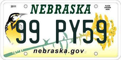 NE license plate 99PY59