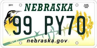 NE license plate 99PY70