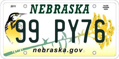NE license plate 99PY76