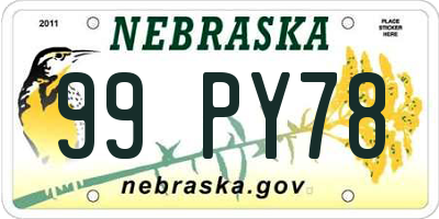 NE license plate 99PY78