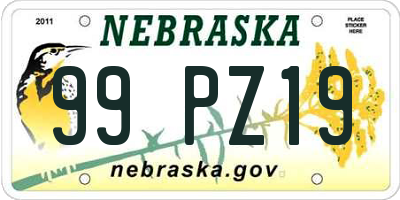 NE license plate 99PZ19
