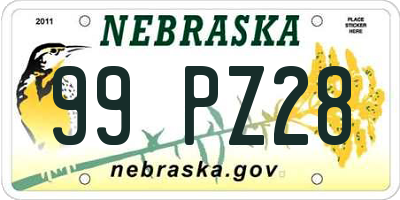 NE license plate 99PZ28