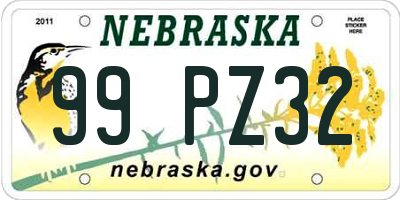 NE license plate 99PZ32