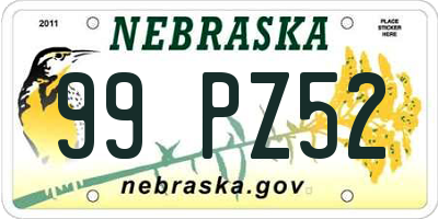 NE license plate 99PZ52