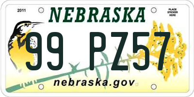 NE license plate 99PZ57