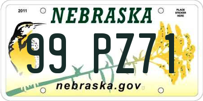 NE license plate 99PZ71