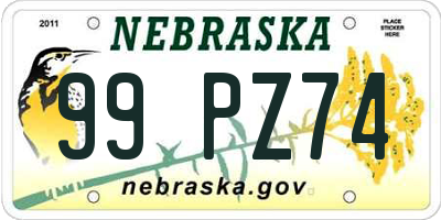 NE license plate 99PZ74