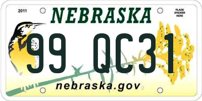 NE license plate 99QC31
