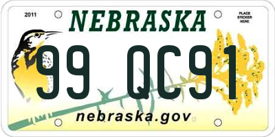 NE license plate 99QC91