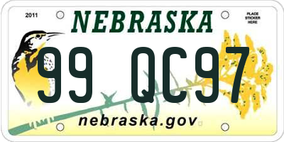 NE license plate 99QC97