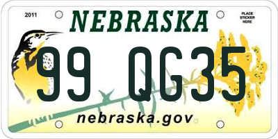 NE license plate 99QG35