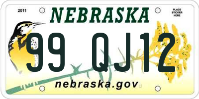 NE license plate 99QJ12