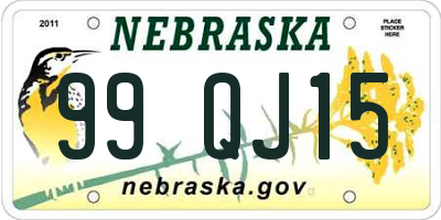 NE license plate 99QJ15