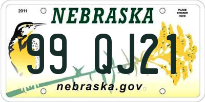 NE license plate 99QJ21