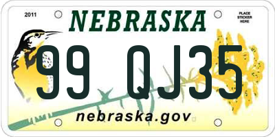 NE license plate 99QJ35