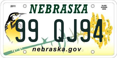 NE license plate 99QJ94