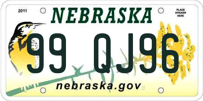 NE license plate 99QJ96