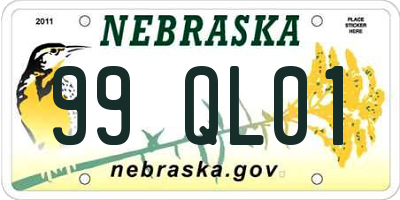 NE license plate 99QL01