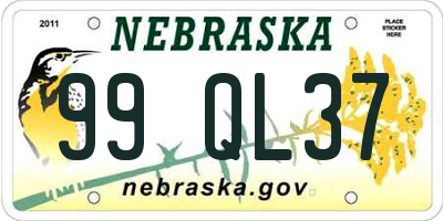 NE license plate 99QL37