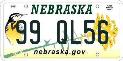 NE license plate 99QL56