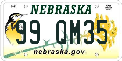 NE license plate 99QM35