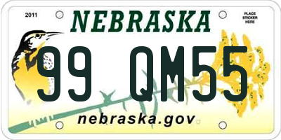 NE license plate 99QM55