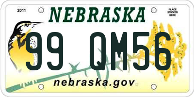 NE license plate 99QM56