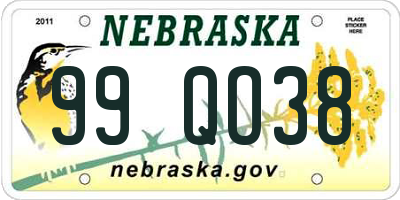 NE license plate 99QO38