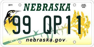 NE license plate 99QP11