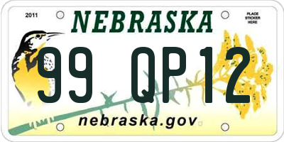 NE license plate 99QP12