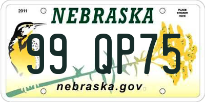 NE license plate 99QP75