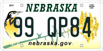 NE license plate 99QP84