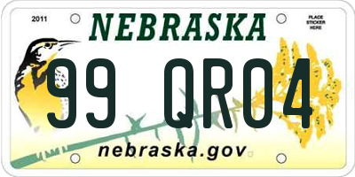 NE license plate 99QR04