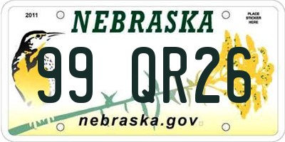 NE license plate 99QR26