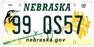 NE license plate 99QS57