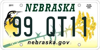 NE license plate 99QT11