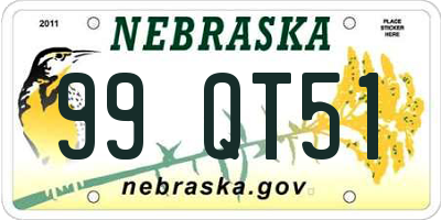 NE license plate 99QT51