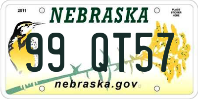 NE license plate 99QT57