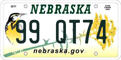 NE license plate 99QT74