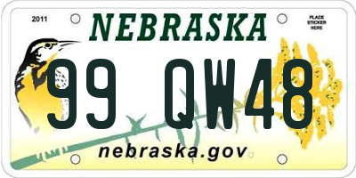 NE license plate 99QW48