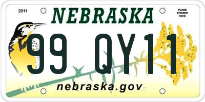 NE license plate 99QY11